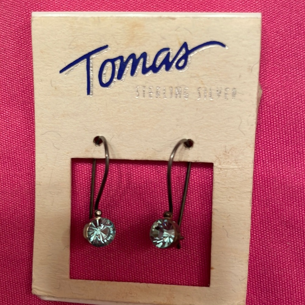 New pair of earrings blue gemstone and sterling silver